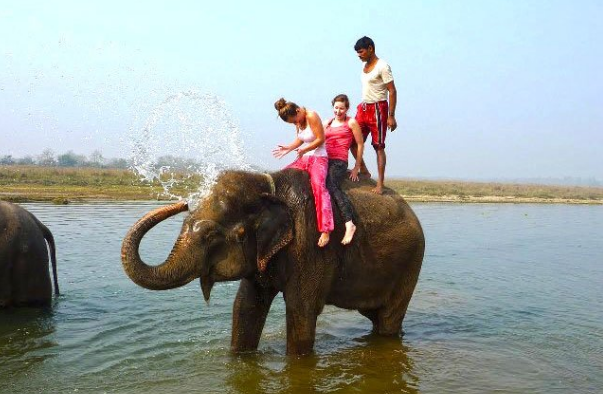 Elephant ride in Nepal