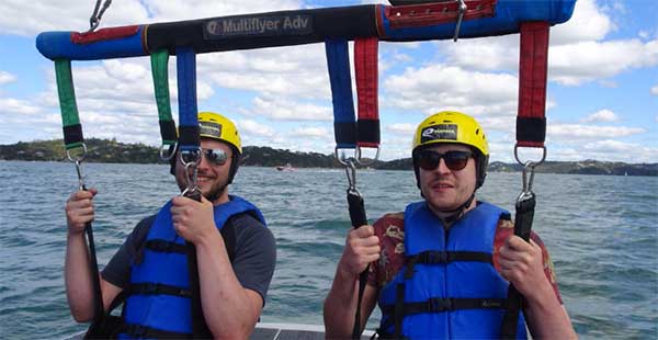 parasailing Bay of Islands, New Zealand