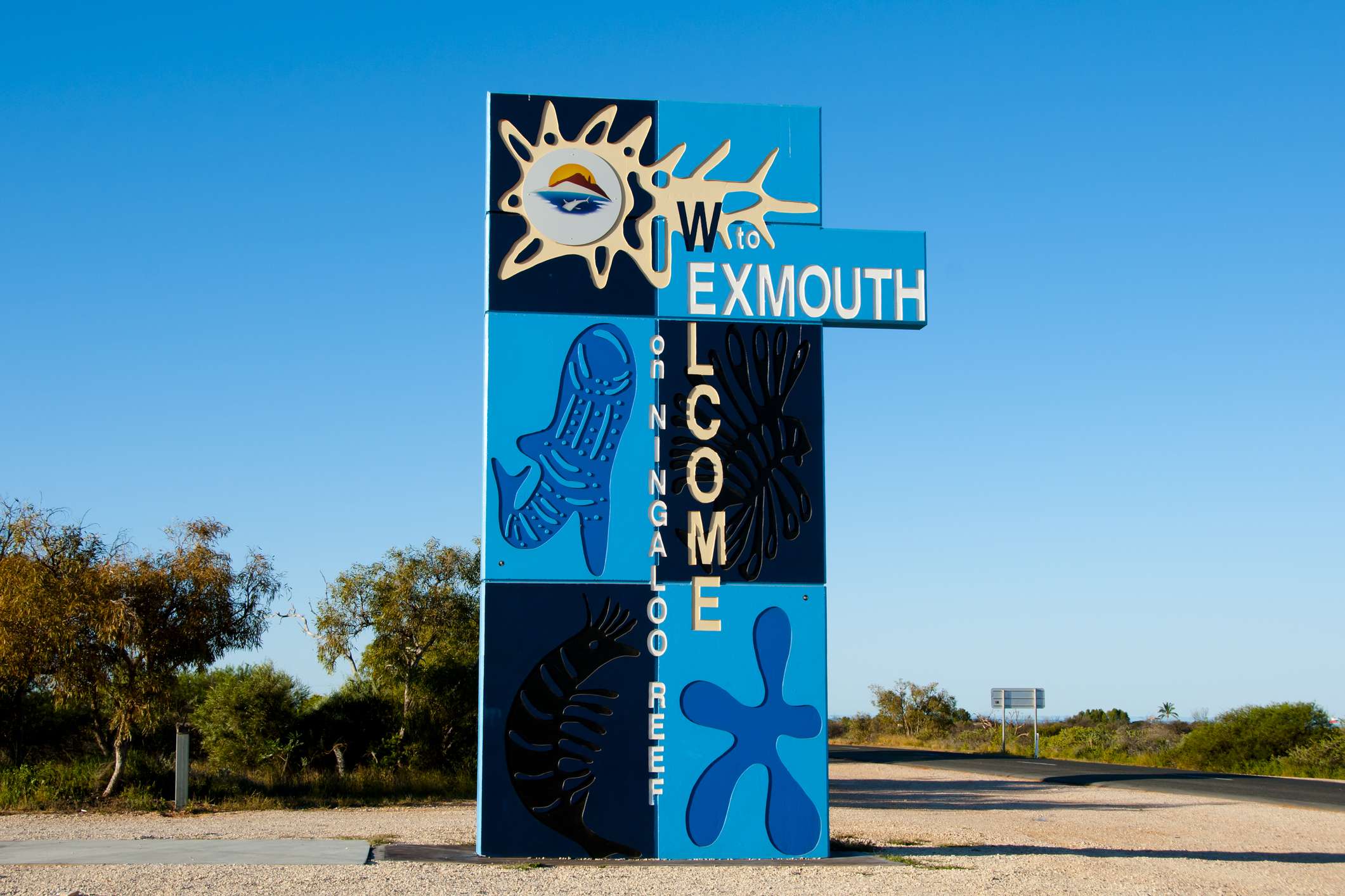Exmouth Town Welcome Sign