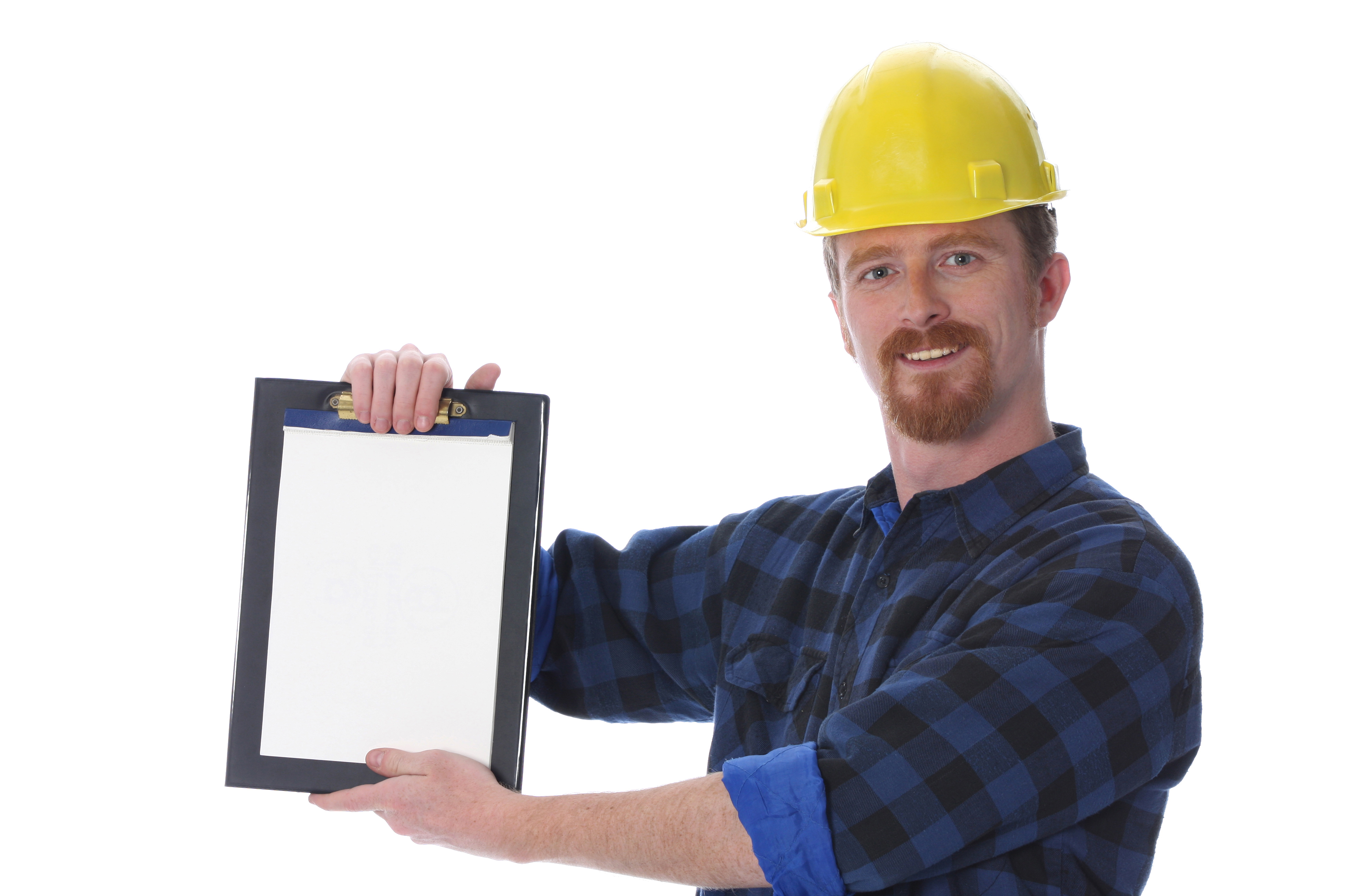 construction worker with documents construction worker with document