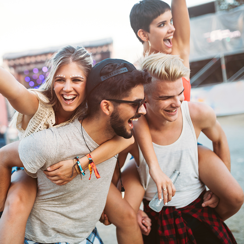 Group of friends having fun time at music festival What’s on in Perth this weekend