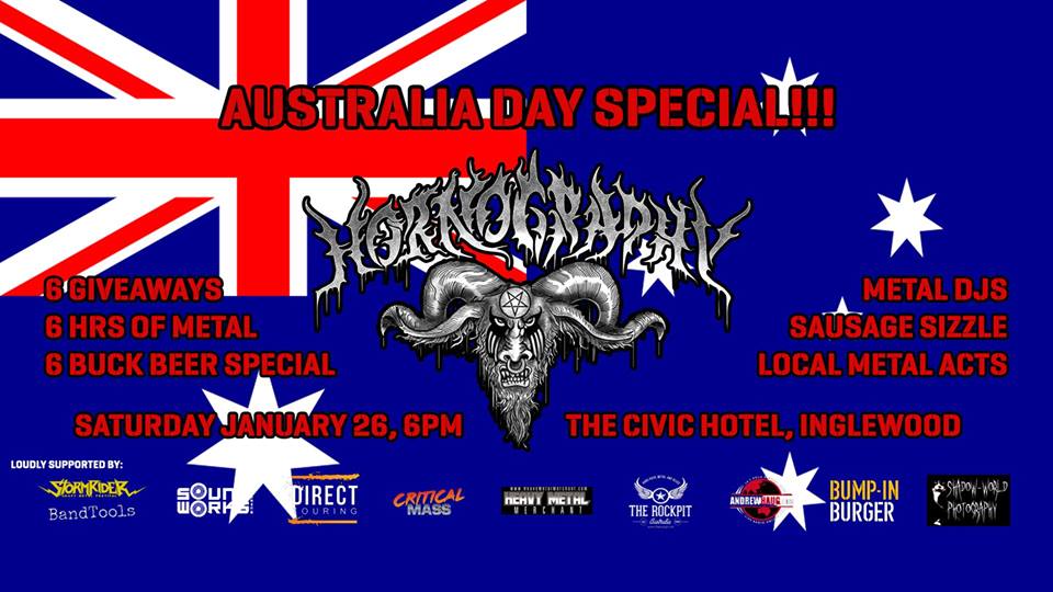 Australia Day Special! Hornography Perth Metal Club Jan 26