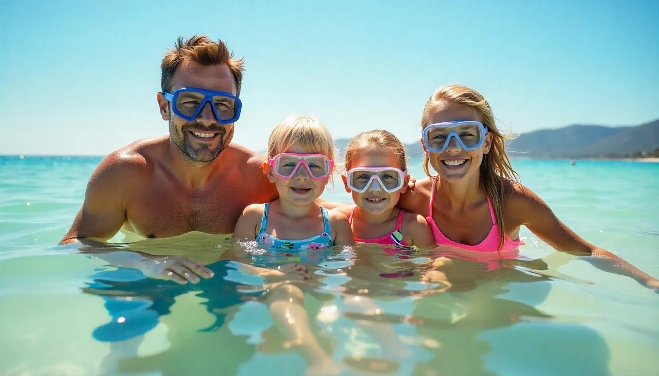 A family snorkelling at Glenelg Beach near Adelaide best snorkelling spots near adelaide
