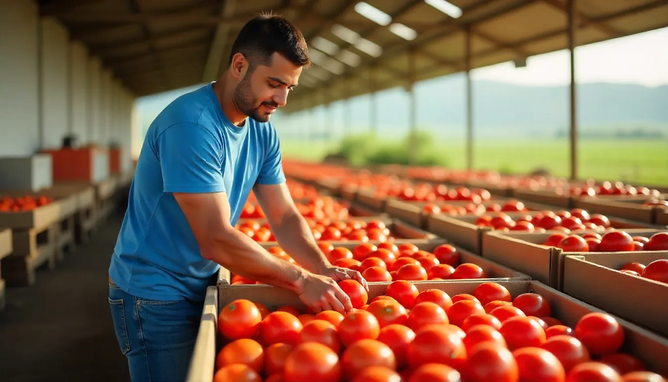 Backpacker farm worker sorting vegetables in a farm farm jobs for backpackers in australia