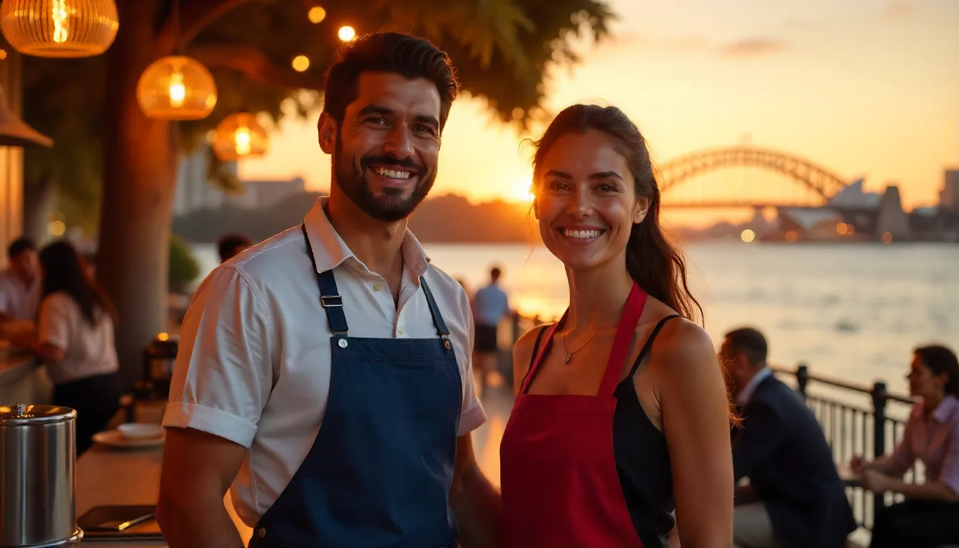 Backpackers working in a Sydney café backpacker salary guide in sydney