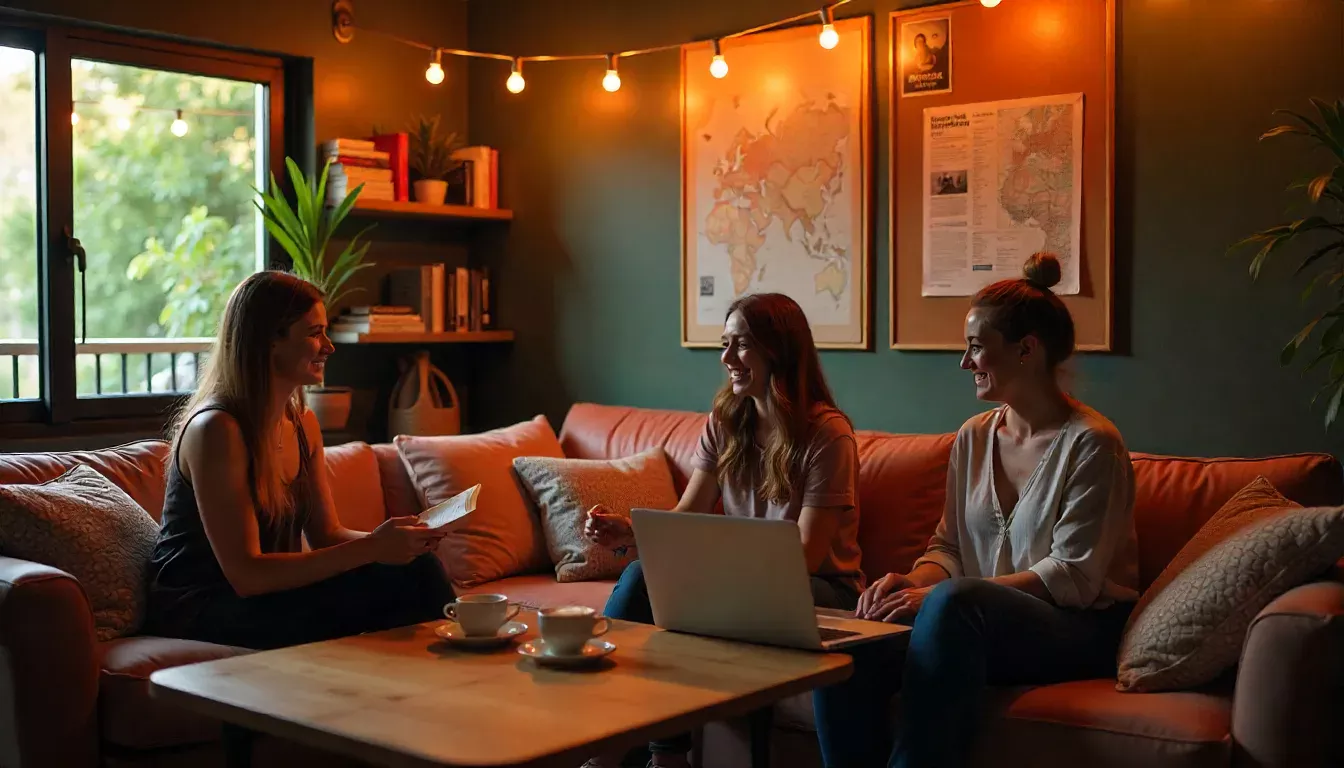 A cozy communal lounge area in a Byron Bay backpacker hostel female backpacker hostels in byron bay