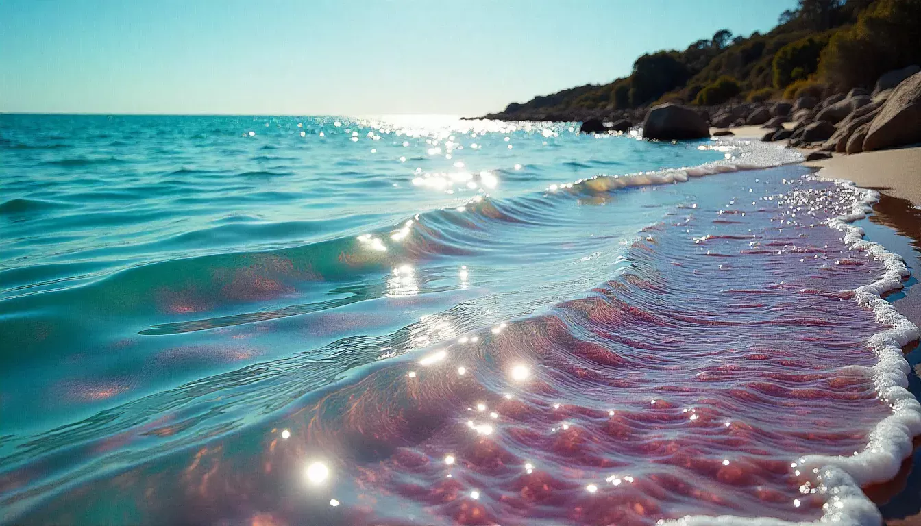 A vibrant, swirling toxic algal bloom in the coastal waters of South Australia toxic algal bloom south australia