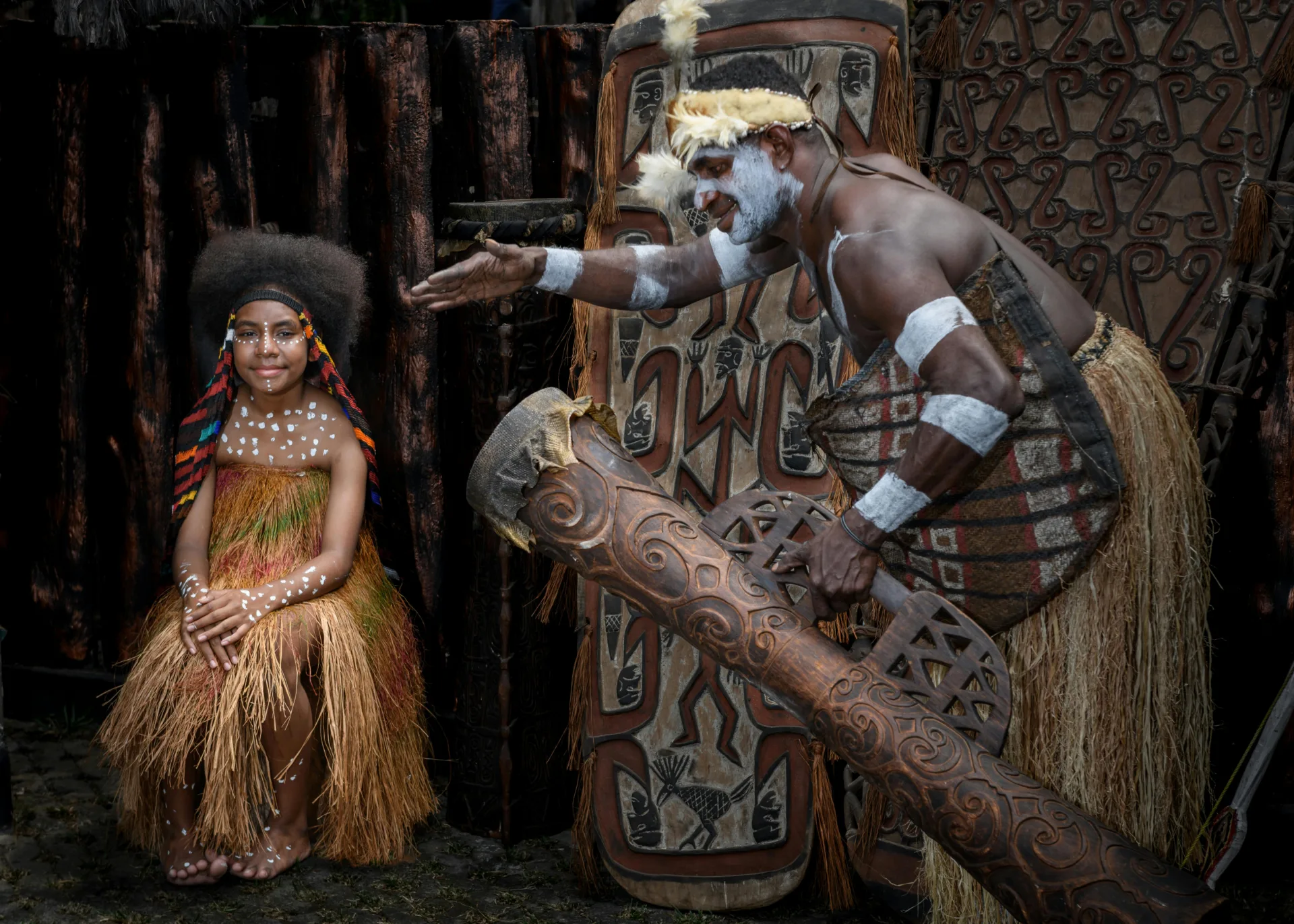Traditional Indigenous Dance Korowai tribe Papua