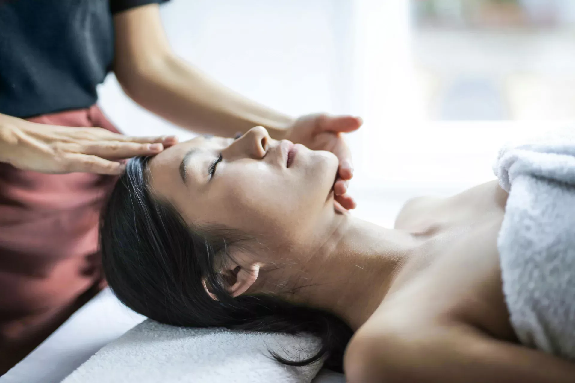 Woman Getting a Head Massage sleep tourism australia